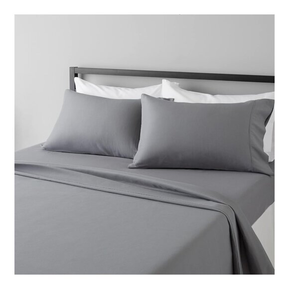 Amazon Basics Full Sheet Set, Dark Gray Microfiber, Deep Pockets, OEKO-TEX Certi - Picture 1 of 6